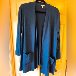 J.jill teal, XL long sleeve cardigan.